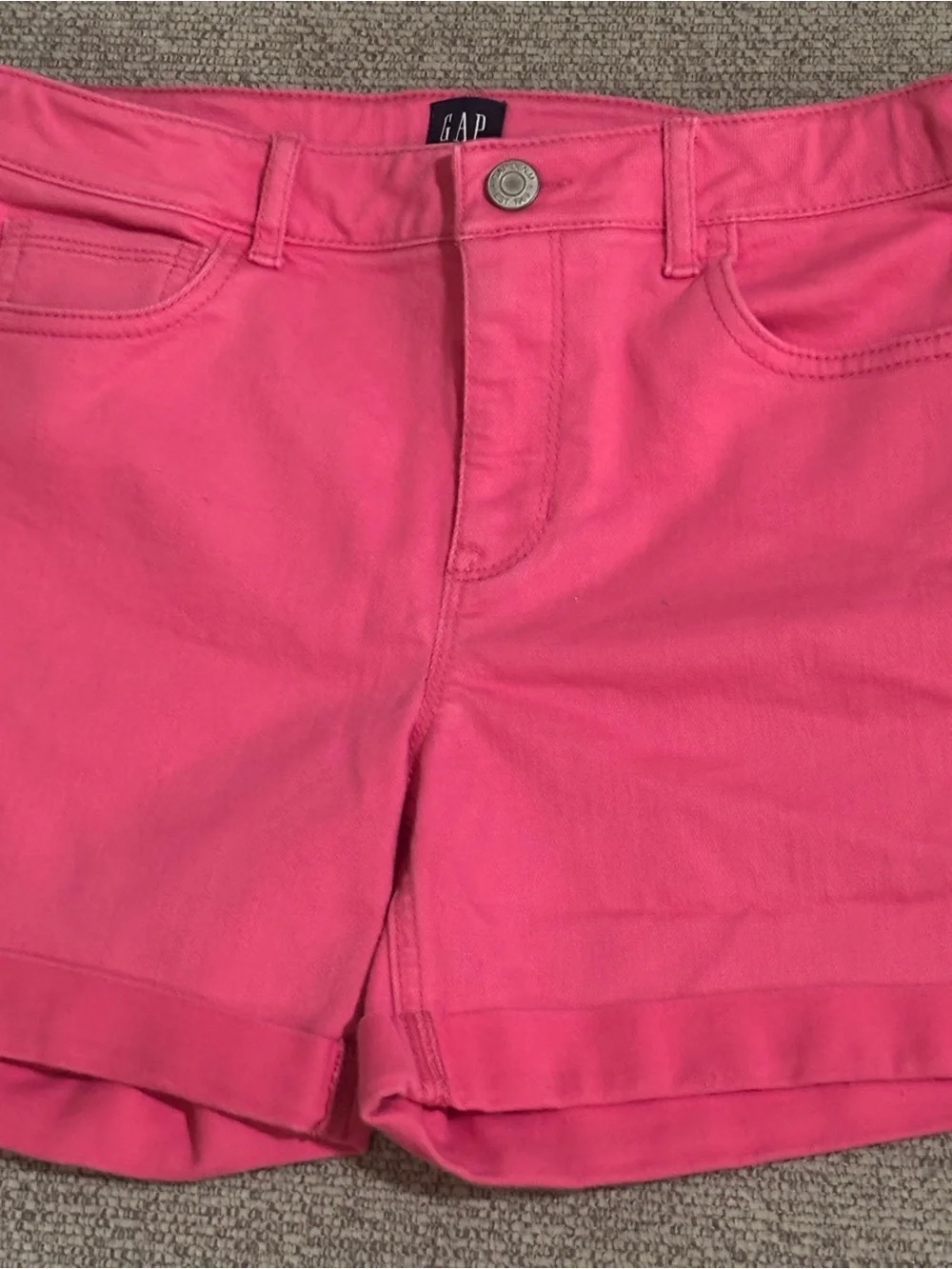 Kids GAP Pink Shorts Rolled-Hem Adjustable Waist size 16